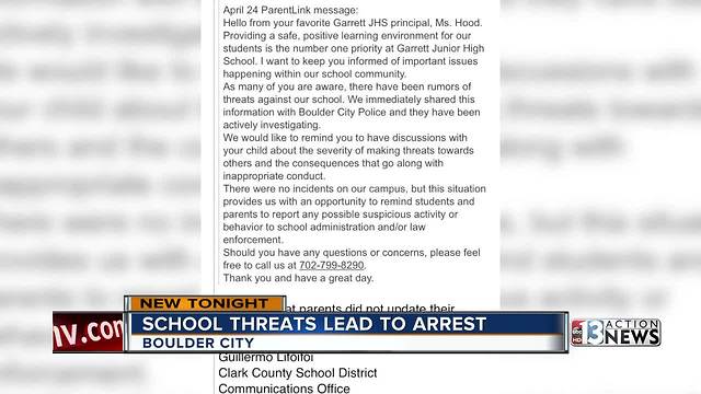 Rumored hit list at Boulder City school