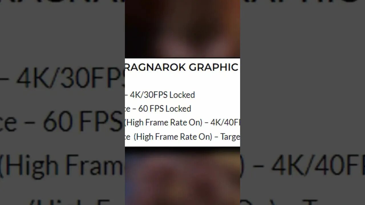 God of War Ragnarok Graphics Modes