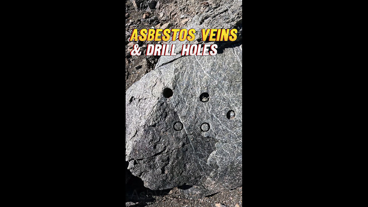 Rockhounding Asbestos Veins Boulder with Drill Holes