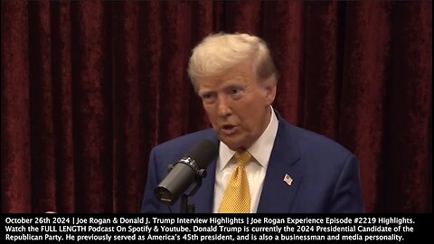 Joe Rogan & Donald J. Trump Interview Highlights | "You Need At Least the Attitude of a Comedian When You Are Doing This Business. Being President Is the Most Dangerous." + Kamala On 60 Minutes, The Weave