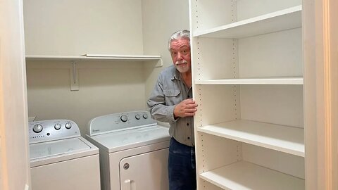 Clean Up A Messy Laundry Room With This Simple Open Shelf Cabinet