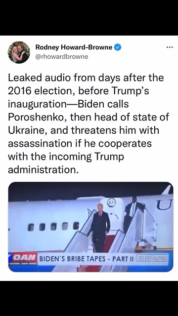 Joe Biden threatens the president of Ukraine with assassination