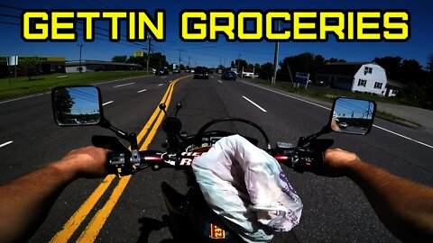 (E2) DRZ400 Gettin' Groceries (Part 1), lost some. good mods, Fender delete, fender cut, tank bag,