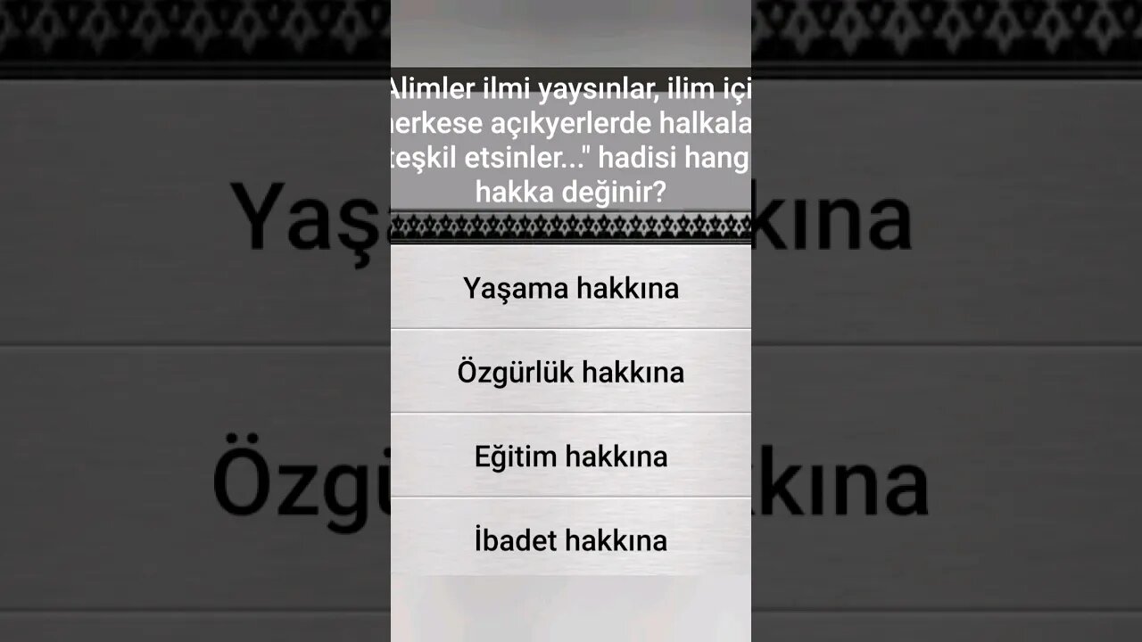 #yarışma #bilgi İSLÂMÎ BİLGİ YARIŞMASI