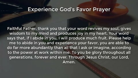 Experience God’s Favor Prayer (Powerful Prayer for Favor and Breakthrough)