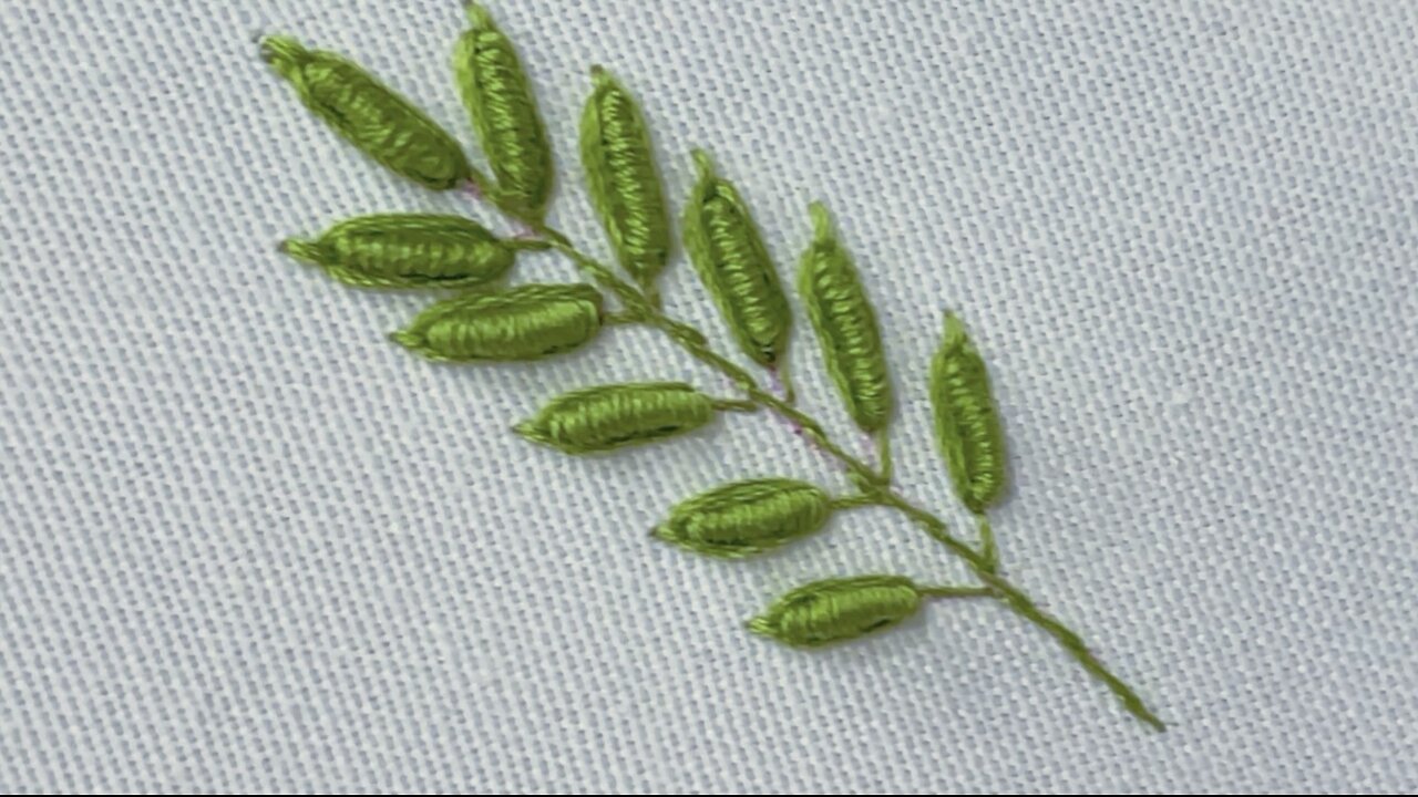 "Hand Embroidered Leaf Design " Step-by-Step Embroidery Tutorial" I Easy