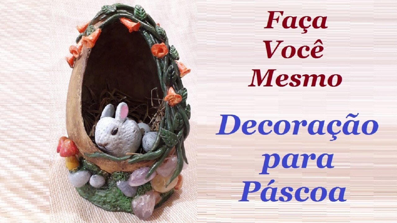 DIY - DECORAÇÃO PARA PÁSCOA - OVOS E COELHO COM MASSA DE BISCUIT @lucibuzo