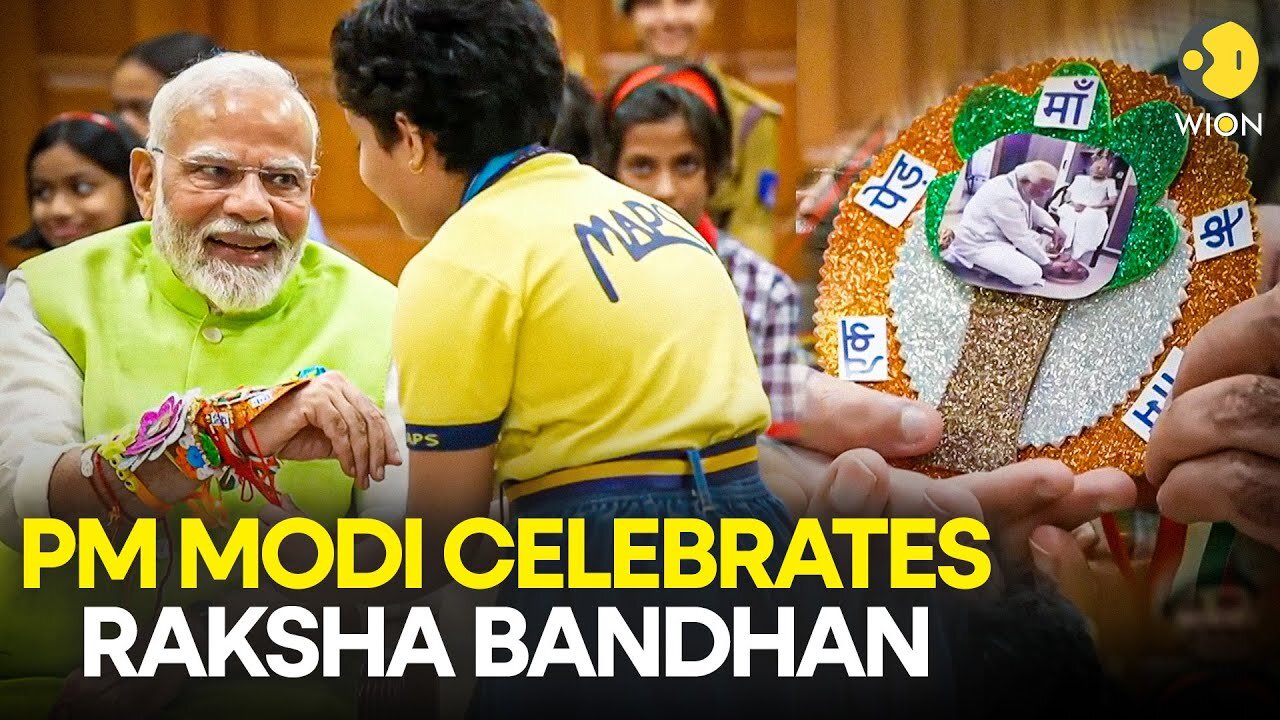 Raksha Bandhan 2024: School children tie Rakhi, interact with PM Narendra Modi on Raksha Bandhan