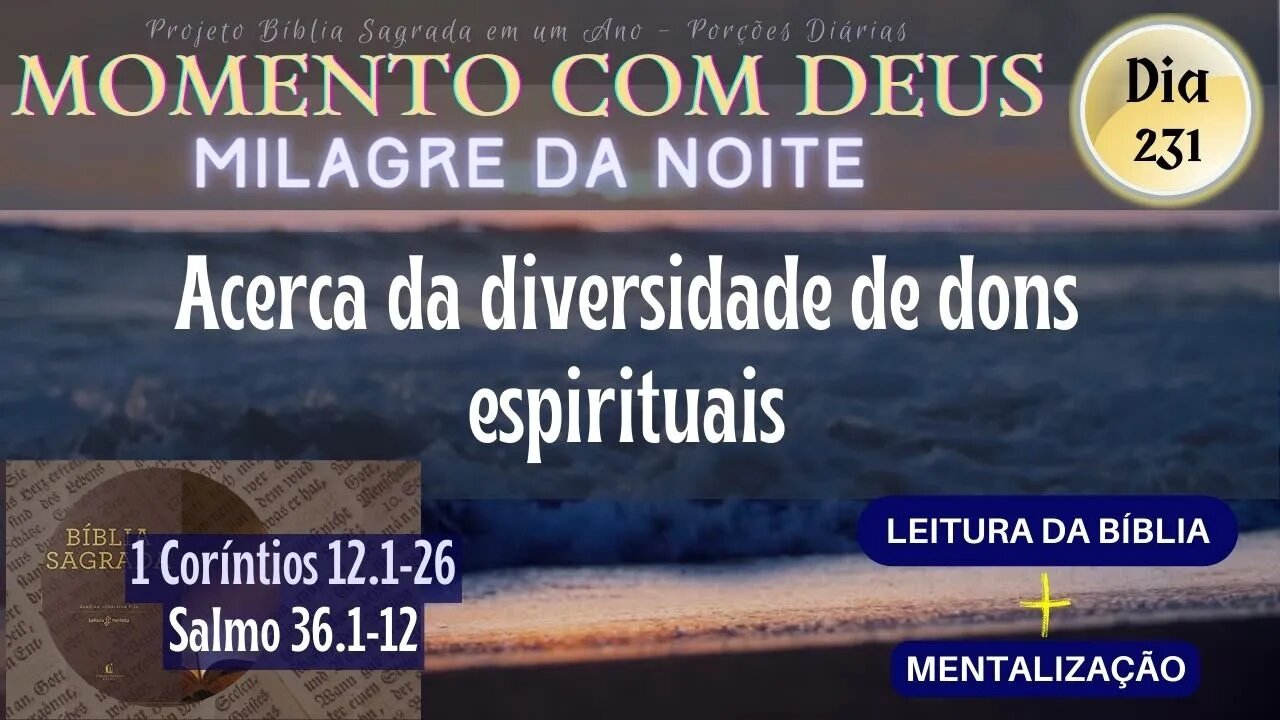 MOMENTO COM DEUS - MILAGRE DA NOITE - Dia 231/365 #biblia