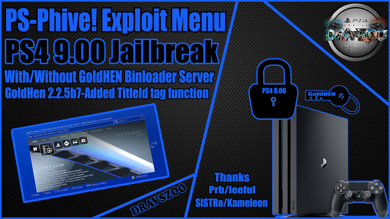 PS-Phive! For PS4 FW 9.00 v1.0 by Leeful | Exploit Host Menu | GoldHEN v2.2.5b7 | Testing
