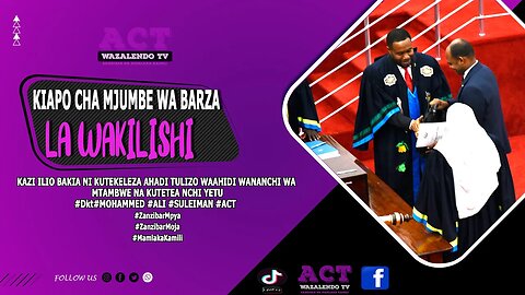 @officialactwazalendotv KIAPO CHA KUWA MJUMBE WA BARAZA LA WAKILISHI Dkt #MOHAMMED #ALI #ACT