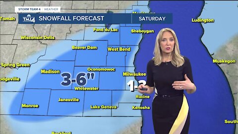 Rain and snow mix in store for Saturday with up to 45 mph wind gusts