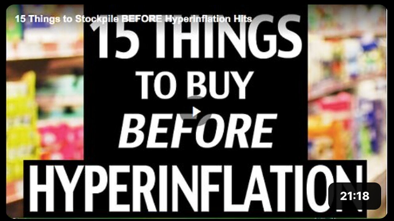 Know the things you need to buy before hyperinflation comes