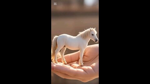 cute tiny white hourse