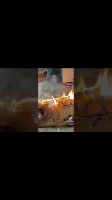 Wood and electricity and water #shorts #woodworking #shortvideo #reels #ad #fractaleffectvideo