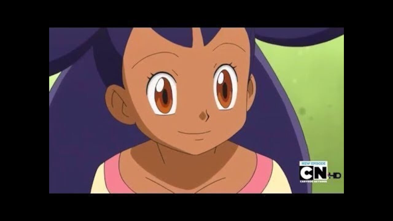 Pokemon Best Wishes: Another rare soft moment between Iris and Ash