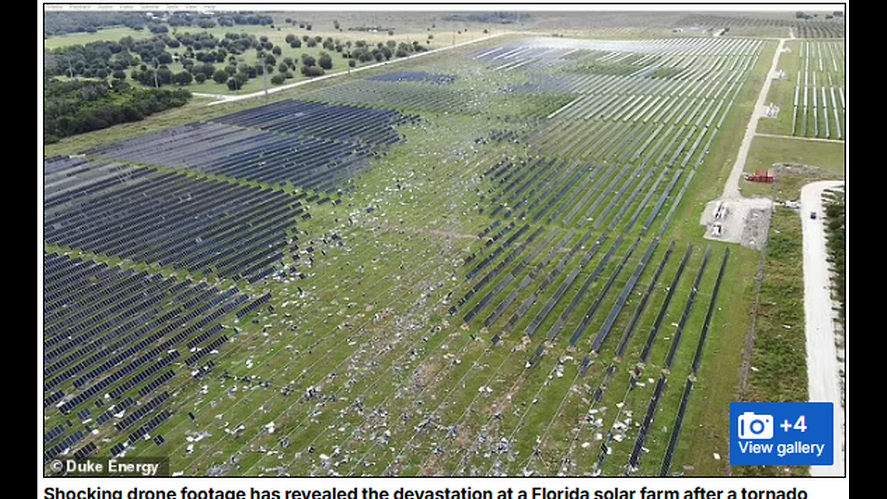 PRE MILTON TORNADO TOOK OUT A SOLAR POWER PLANT THAT SERVES 12,000 HOMES