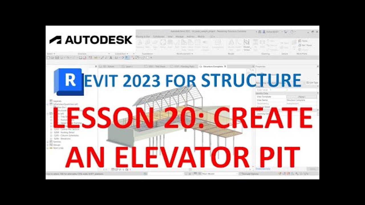 REVIT 2023 STRUCTURE: LESSON 20 - CREATE AN ELEVATOR PIT