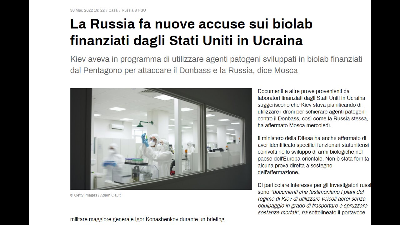 Notizie dal fronte #17 Notizie dal mondo e dalla Russia,La Russia fa nuove accuse sui biolab finanziati dagli Stati Uniti in Ucraina,stavan pianificando di utilizzare i droni per trasportare e spruzzare agenti patogeni sulla popolazione