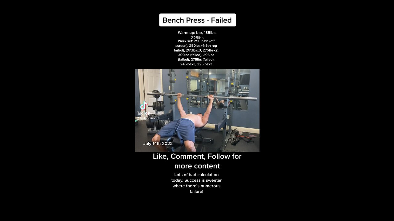 Bench press failed routine