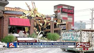 Mayor Bynum surveys damage zones