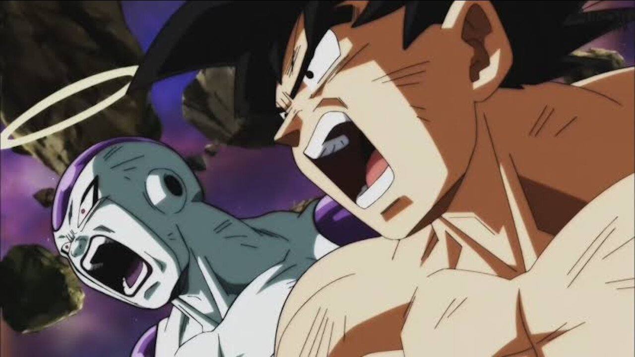 Goku e Freeza lutando juntos