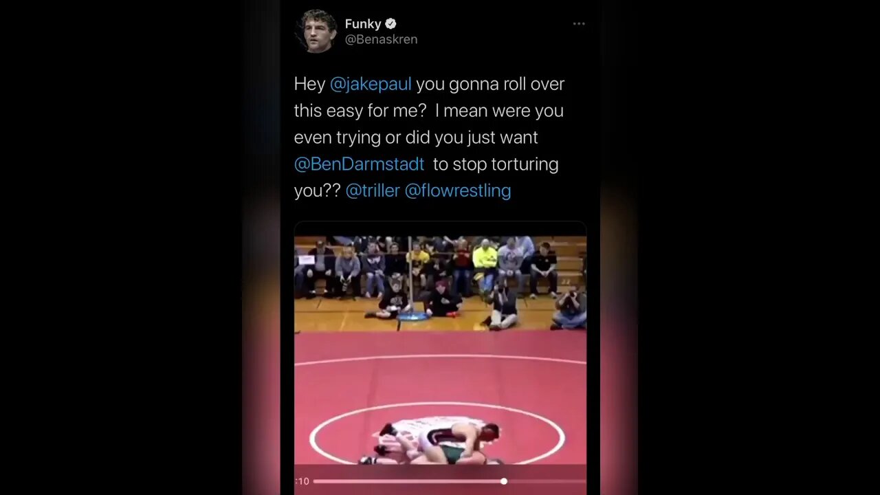 Ben askren trolls Jake Paul with wrestling footage shares DM messages