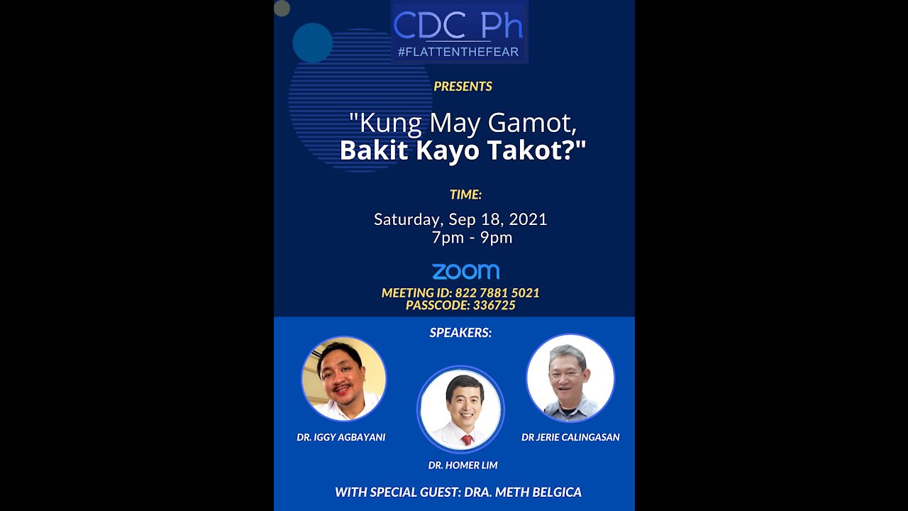 CDC Ph Weekly Huddle: Kung May Gamot Bakit Kayo Takot?