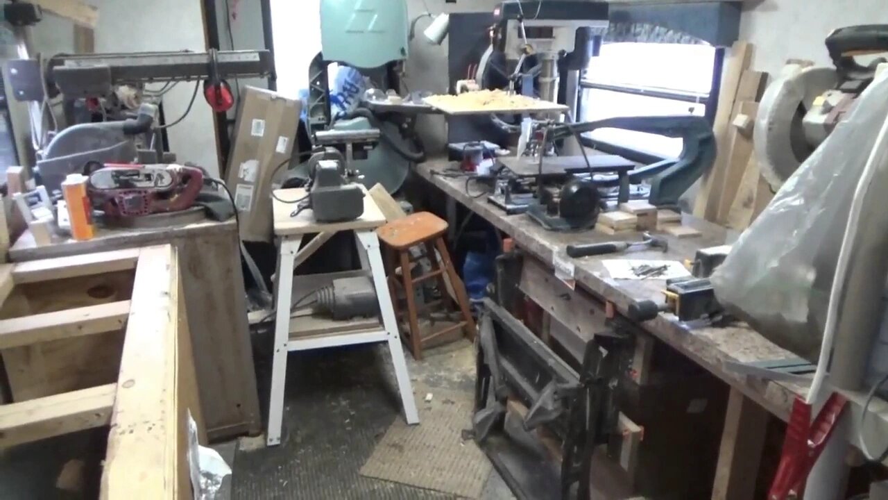 Building Work Benches In Wood Shop With Reclaimed Materials