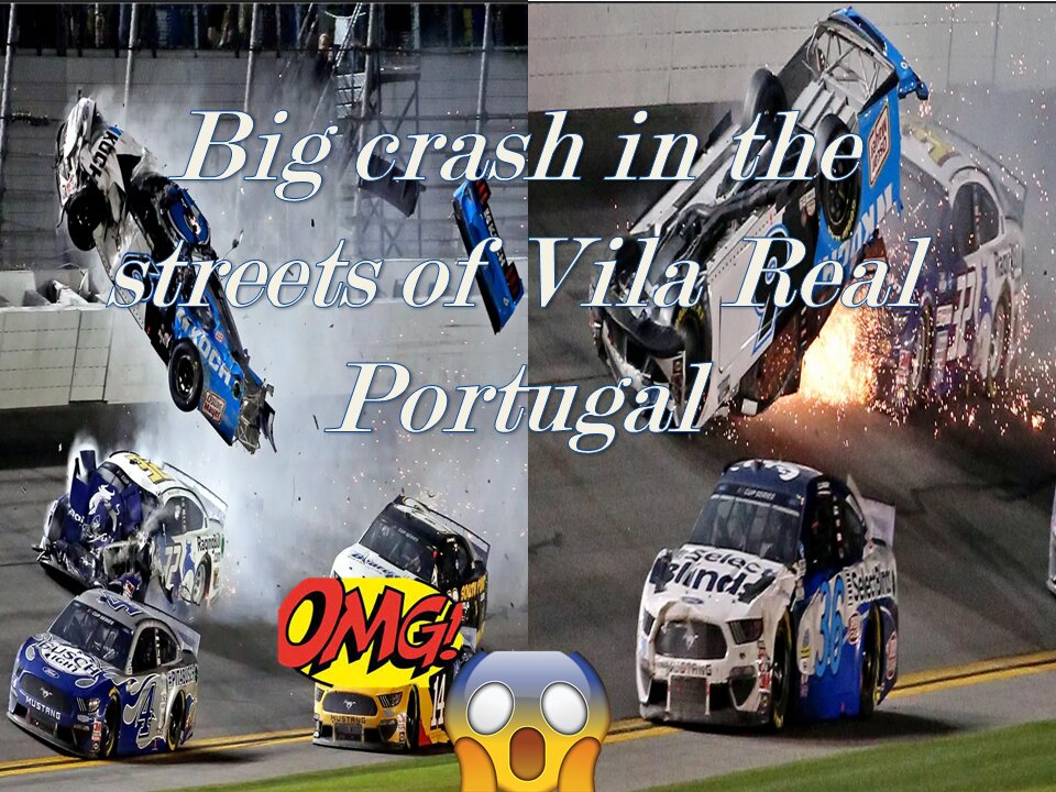 Big crash in the streets and Vila Real Portugal