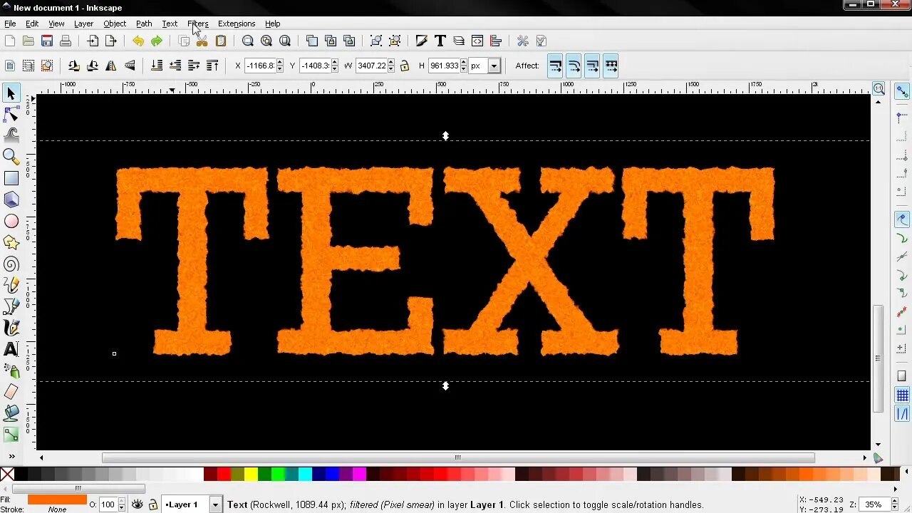 Text Effects By Combining Filters - Inkscape Tutorial