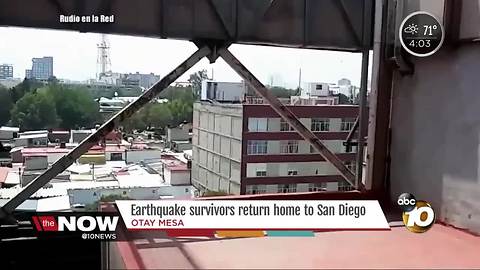 Earthquake survivors return home from San Diego