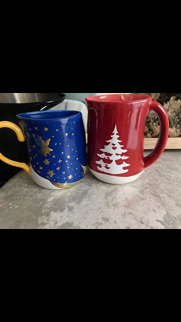 AI art: Christmas cups on a counter