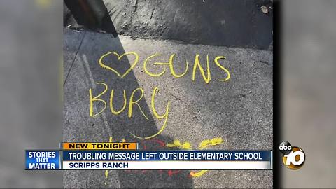 Troubling message left outside elementary school