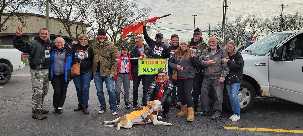 2024 04 08 Patriots protest St Cathrines near Niagara Falls