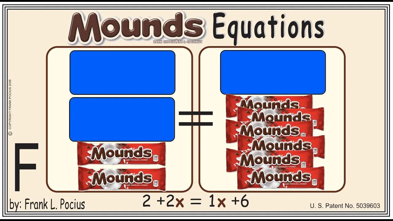 F2_MOUNDS_X(notation) 2+2x=1x+6 _ SOLVE BASIC EQUATIONS _ SOLVE BASIC WORD PROBLEMS