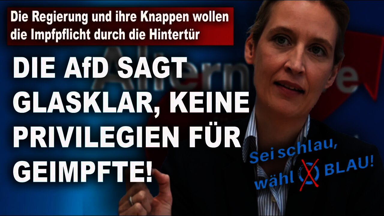 Die Regierung und ihre Knappen wollen die Impfpflicht durch die Hintertür, Alice Weidel, AfD