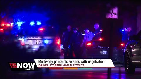 Man leads police on hour-long chase through 9 cities followed by two hour standoff