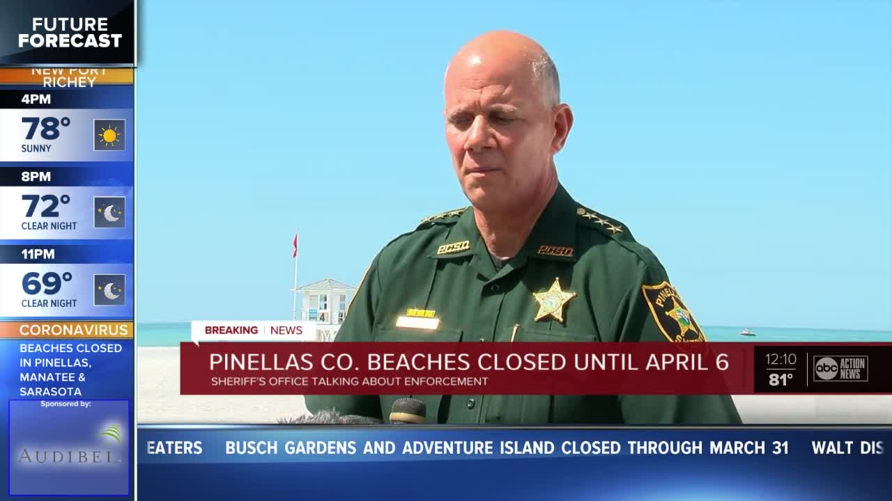 Pinellas County beaches closed until April 6 due to coronavirus concerns