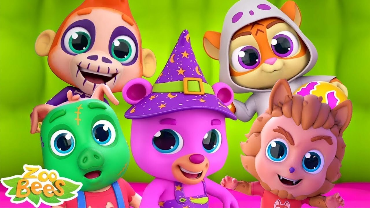 Learn to Count 5 with Cute Halloween Monsters & More Spooky Cartoons for Kids