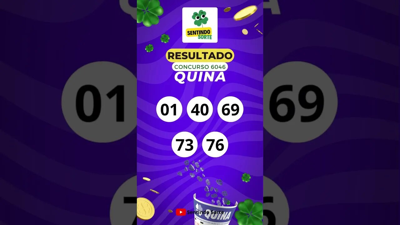🍀 Resultado QUINA 6046 | Sentindo Sorte #shorts