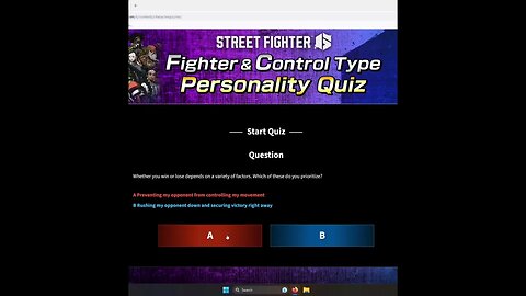 #shorts Taking The Street Fighter 6 Personality Quiz, Who Are You?