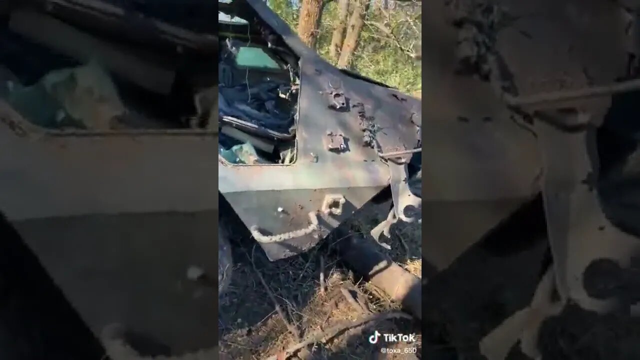 Destroyed Ukrainian BTR in Kherson region.