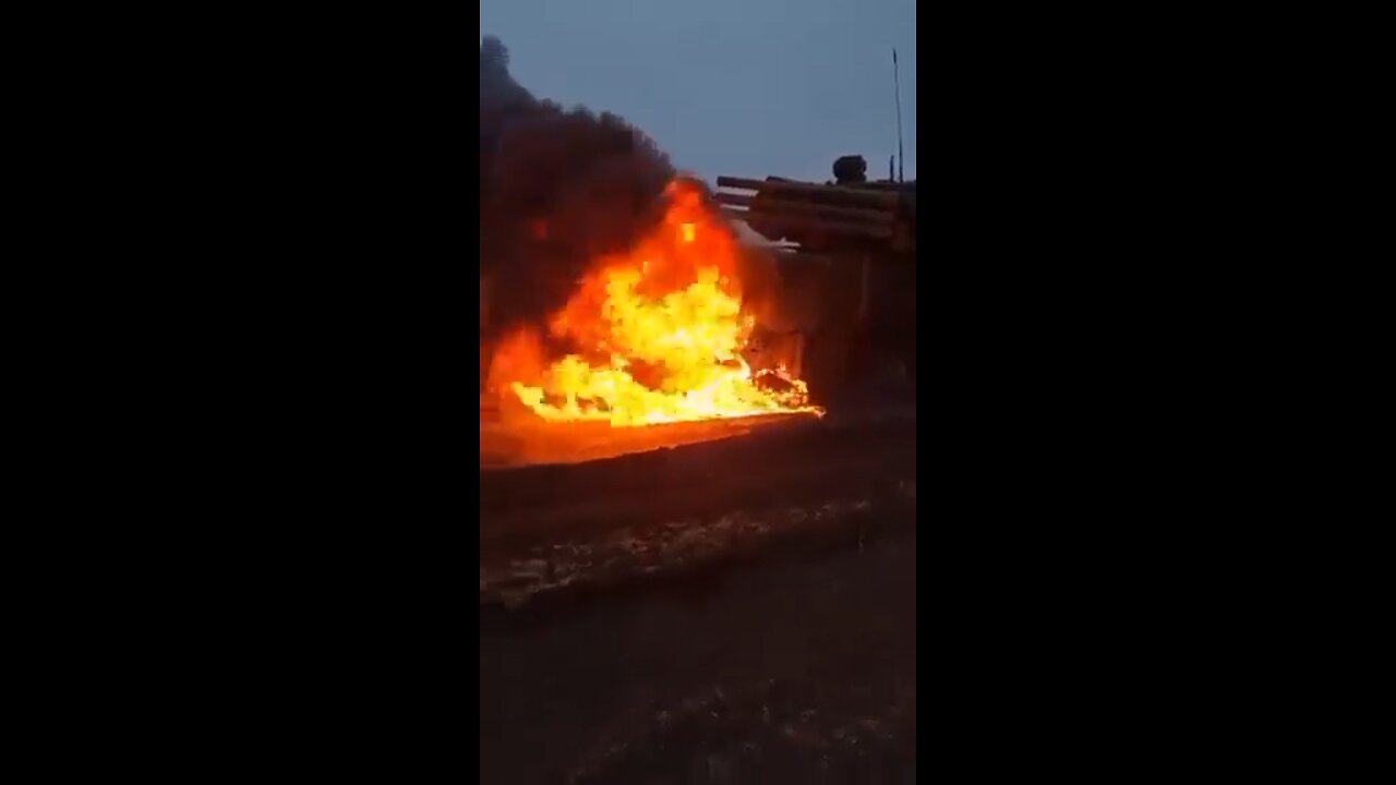 Ukrainian civilians destroy a Russian TOS-1 Missile system.