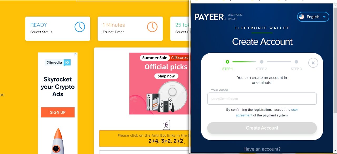 How To Earn Free USD Dollars TOKENS Cryptocurrency At BTC Bunch Every 1 Min Withdraw Via Payeer