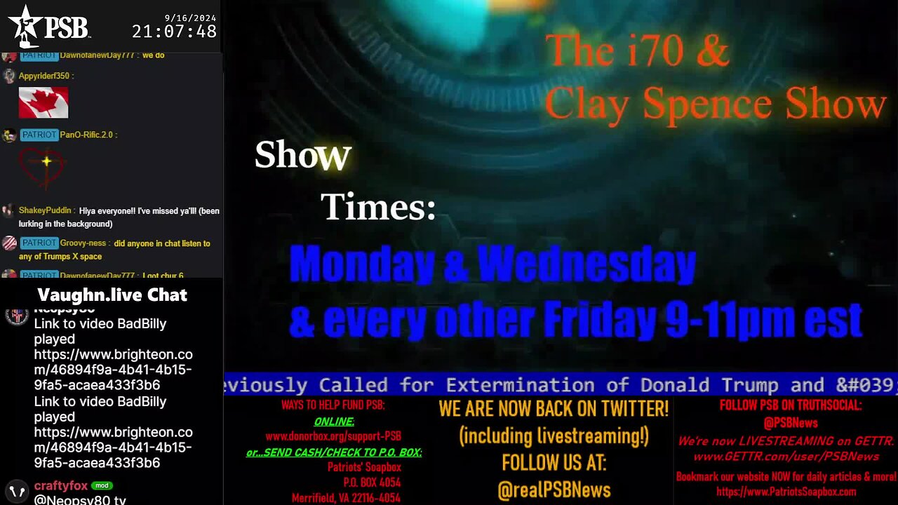 2024-09-16 21:00 EDT - The i70 and Coach Clay Show: