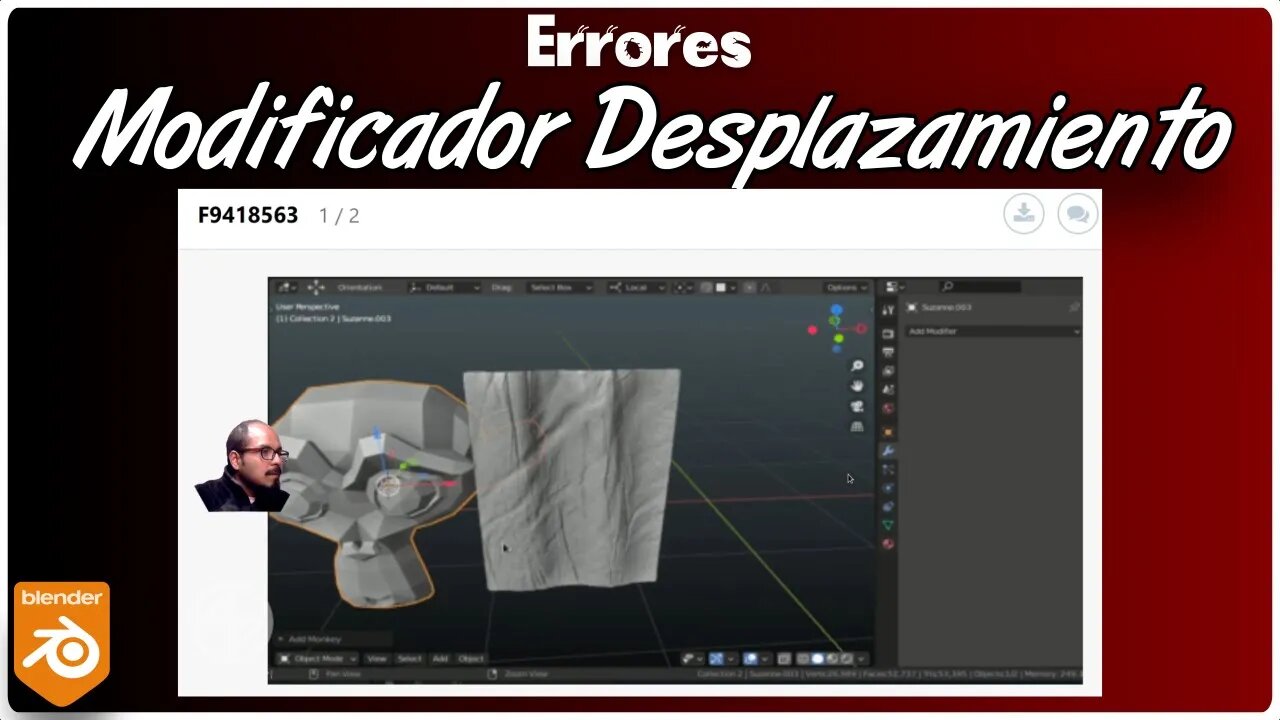 #Blender Error con el modificador desplazamiento (se pasma Blender)