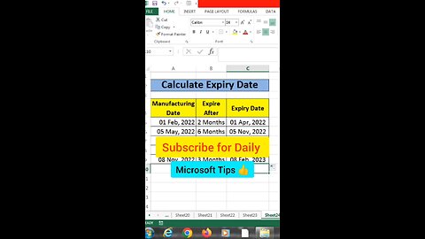 Calculator Expiry date in Excel