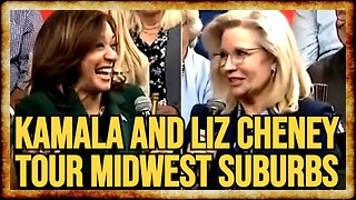 Liz Cheney JOINS KAMALA For SAD Swing State Suburban Tour