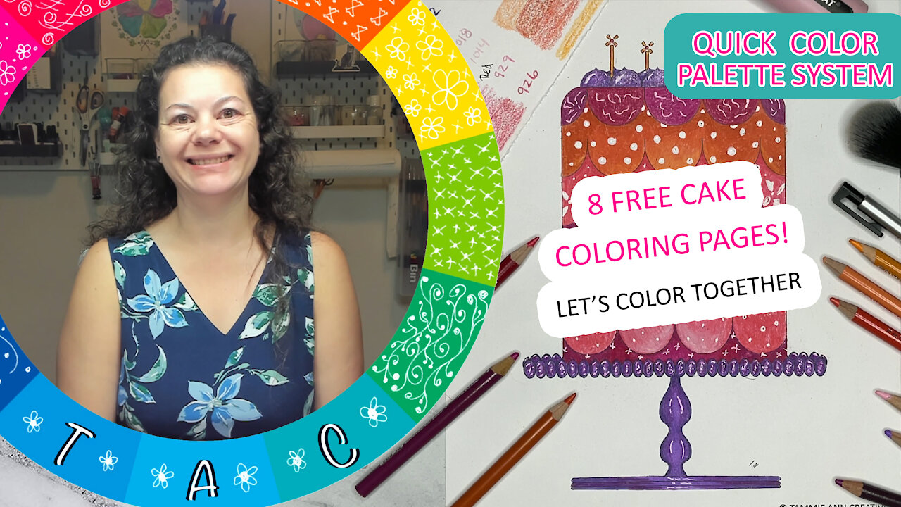 Color With Me: Windmill Cake Coloring Palette and 8 Free Coloring Pages - Adult Coloring Time